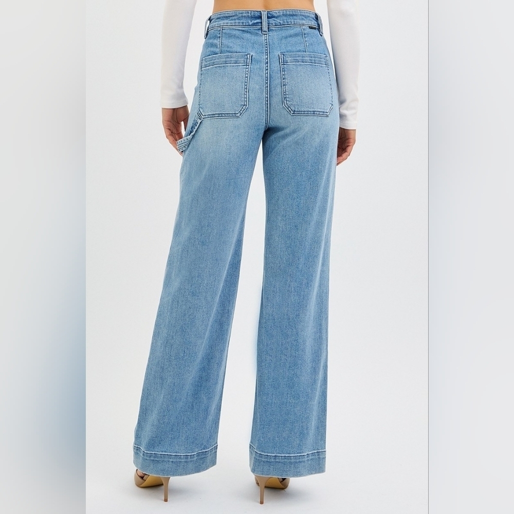 RISEN Women's Straight Leg Utility Jeans Patch Pocket Cargo Gorpcore Various NEW - Picture 8 of 12